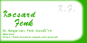 kocsard fenk business card